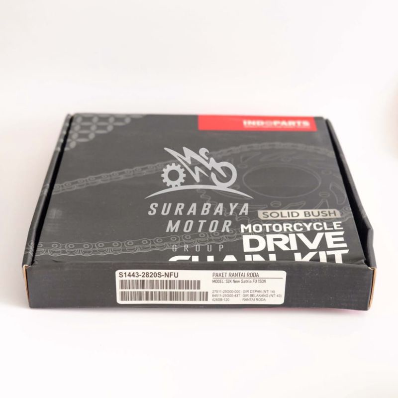 Gearset Satria FU 150 New INDOPARTS NFU Komplit SB Solid Bush Kemasan Baru Hitam