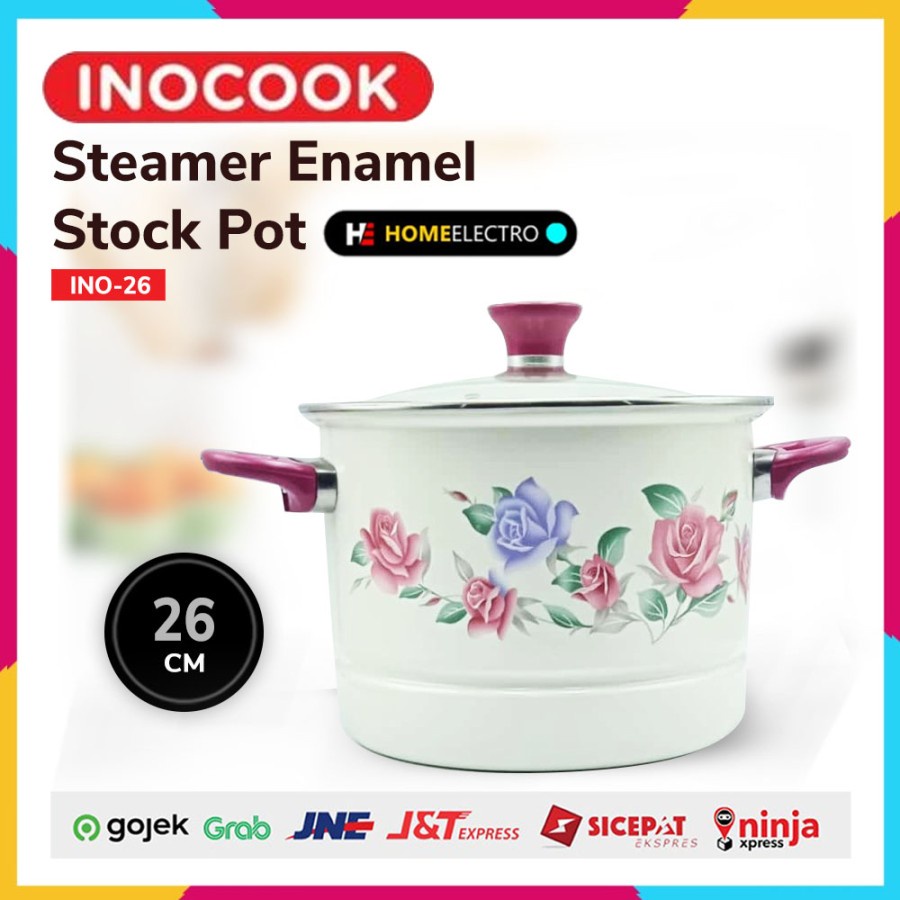 INOCOOK Stock Pot Steamer Enamel 26cm