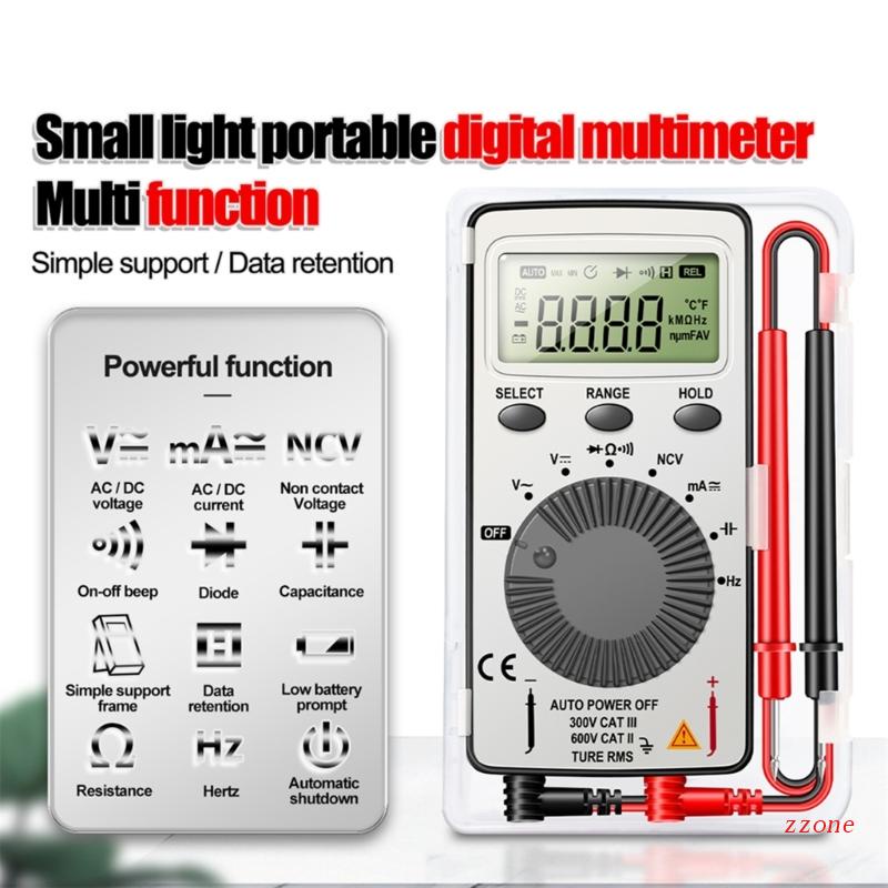 Multimeter Digital 1999 Hitungan Dengan Layar LCD Tanpa Kontak Deteksi Tegangan Otomatis