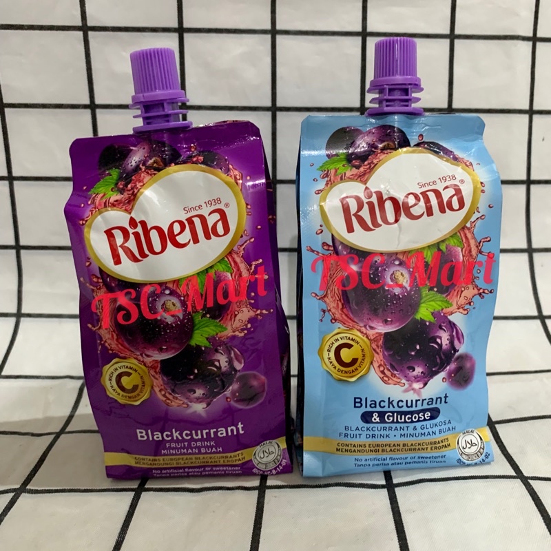 

Ribena Blackcurrant Drink Pouch 330ml/Ribena BlackCurrant and Glucose Drink 330ml/RIBENA BLACKCURRANT & GLUCOSE / RIBENA STRAWBERRY DRINK HALAL PRODUCT OF MALAYSIA 330ML