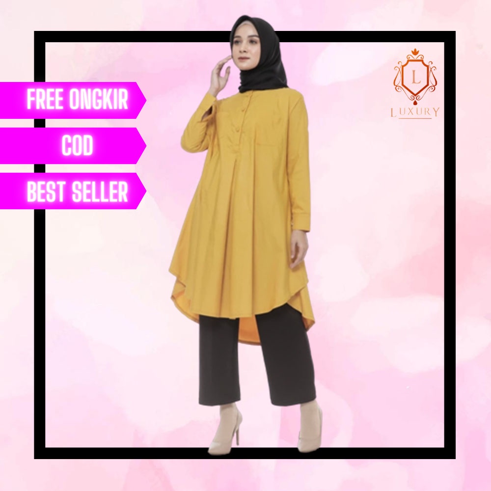 Tunik Syari Terbaru Model Baju Blouse Turki Modern Murah Ori Kekinian Perempuan Wanita Muslim Turkey