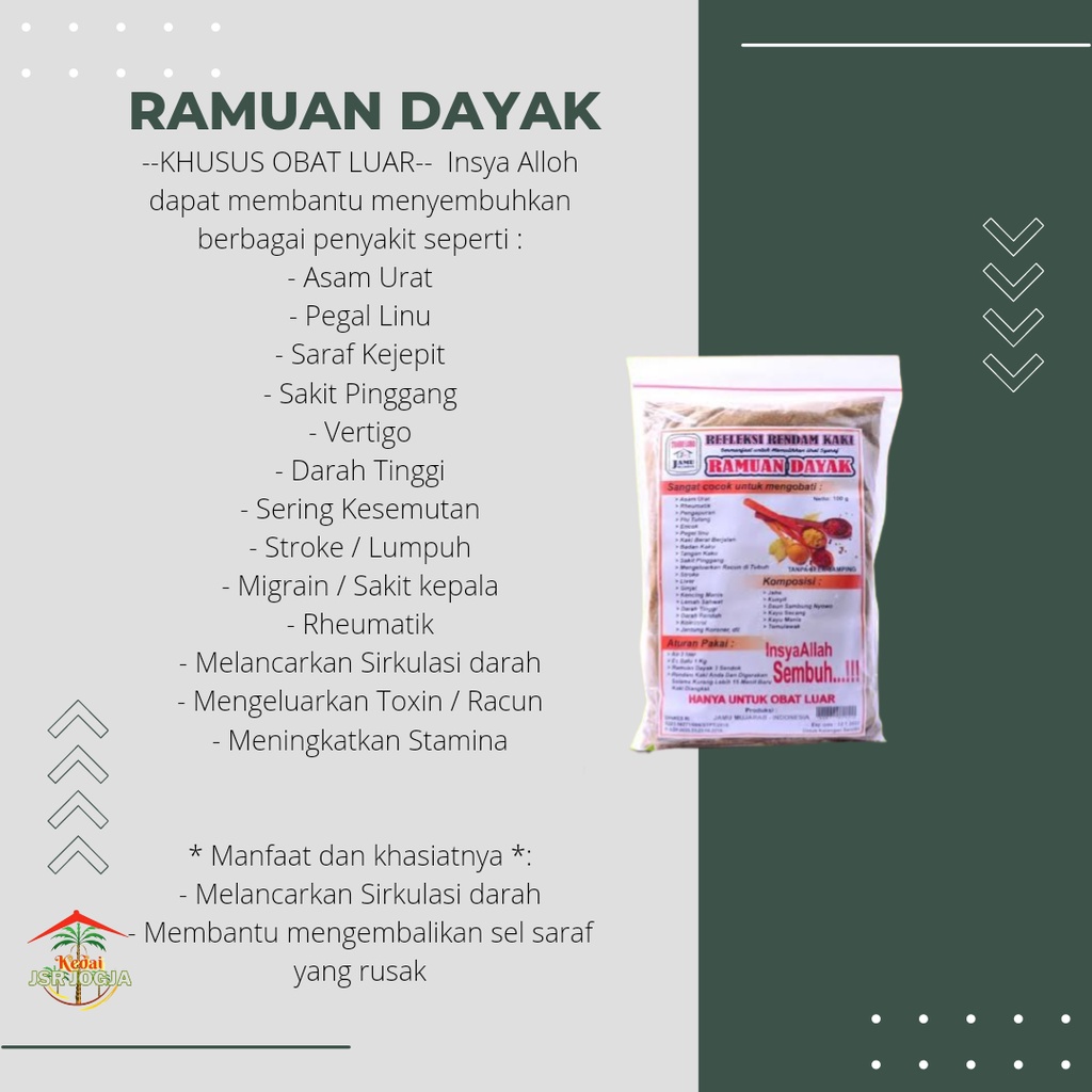 Ramuan Dayak Rendam Kaki ampuh untuk sakit Asam Urat, Stroke &amp; Saraf Kejepit