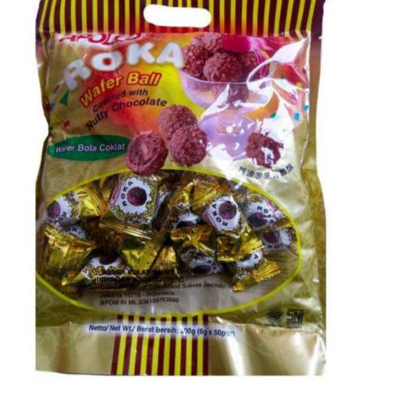 

✨Original✨ Apollo Roka Wafer Ball Chocolate - Apolo Cokelat Roka Wafer Ball (isi 50pcs) - wafer bola coklat !