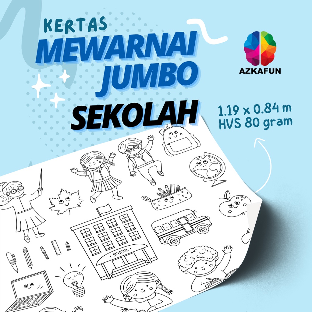 

Kertas Mewarnai Jumbo SEKOLAH - kertas mewarnai besar