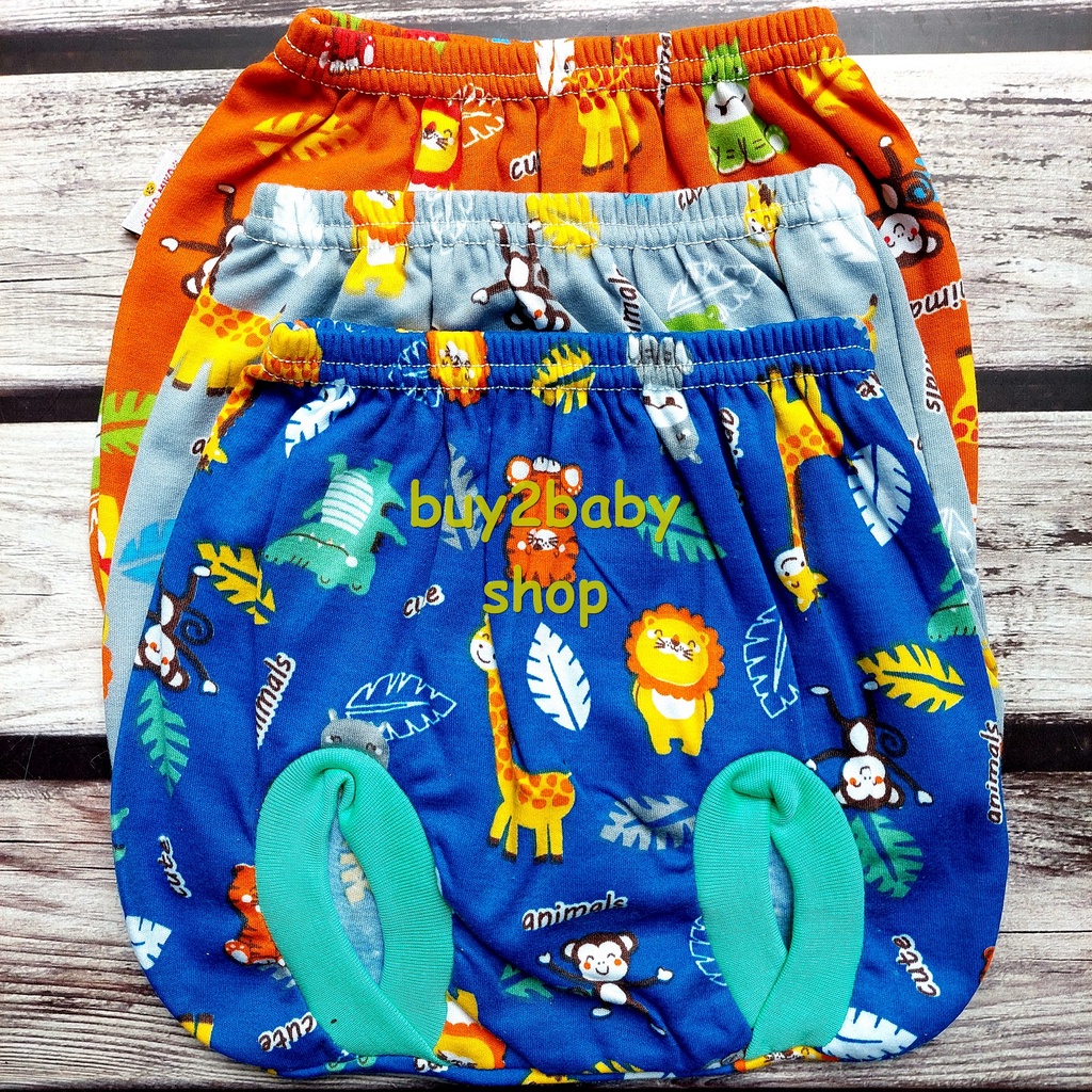 Celana pendek POP bayi Cico Miko Happy Jungle Series 0-6 Bulan 3 PCS