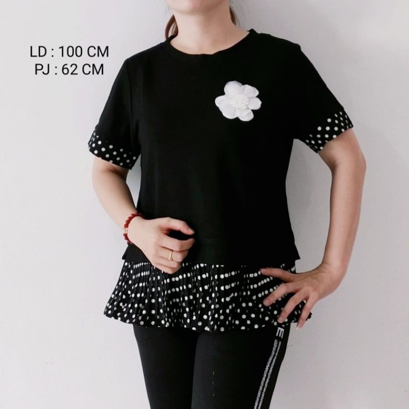 Atasan wanita import motif polkadot