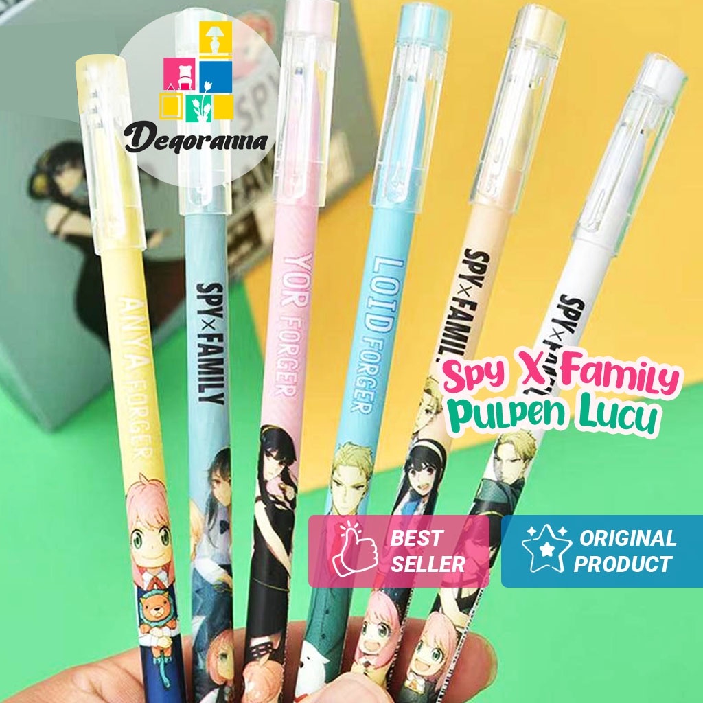 Pulpen Spy X Family Anya Loid Yor Forger Anime Bolpoin Spy X Family 1 pcs / Erasable Pen / Alat Tuli