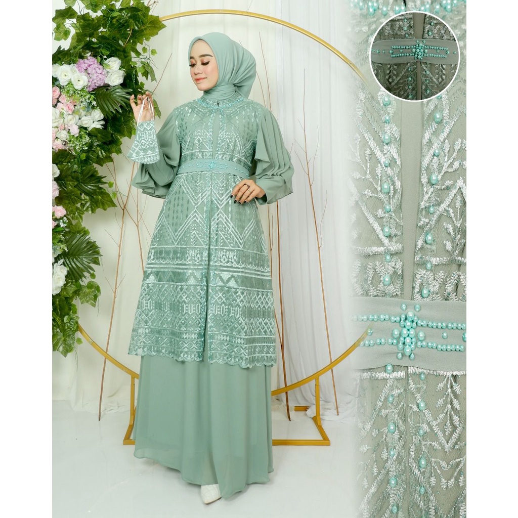 Gamis Gardigan Marbella NK / Kebaya Gamis Pesta Mewah / Gamis Kebaya Kondangan / Gamis Bridesmaid / Gamis