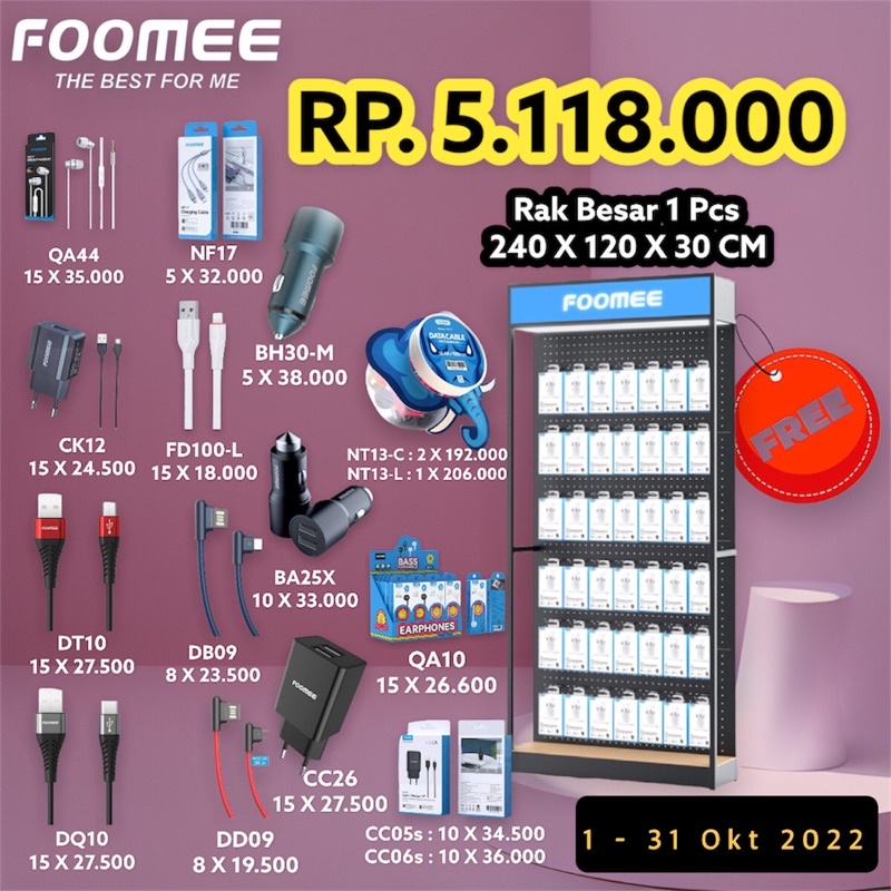 Foomee paket reseller Promo Hadiah rak Besar Foomee