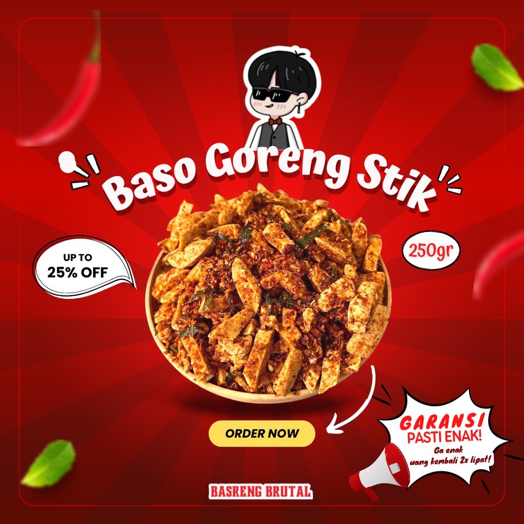 

Basreng Stik Cikruh extra Pedas Daun Jeruk isi 250gr