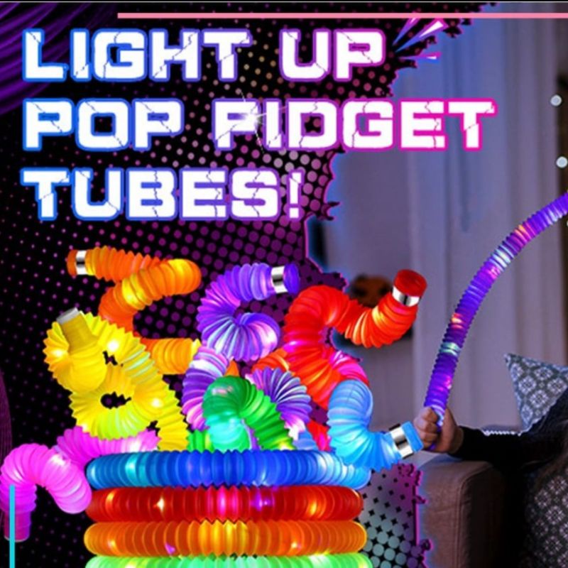 Mainan Viral CEV Light Up Pop Tubes Pop Pipes Mainan LAMPU Pipa Nyala