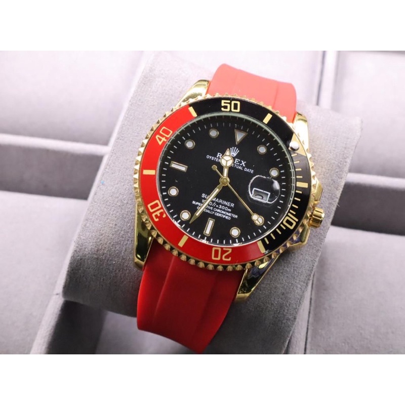 Jam Tangan ROLEX Rubber Body Gold Tanggal Aktif