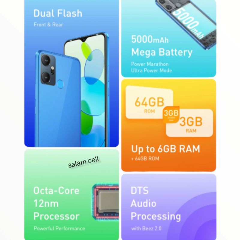 Infinix SMART 6 Plus Ram 3+3/64GB Baterai 5.000MaH Original Garansi Resmi