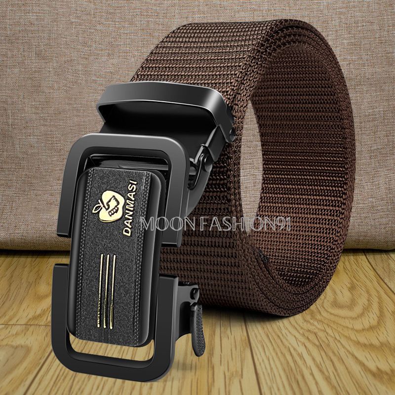 Ikat Pinggang import Pria Canvas Nylon Belt Nylon Canvas Sabuk Pria Nylon Kepala Logam Besi -046