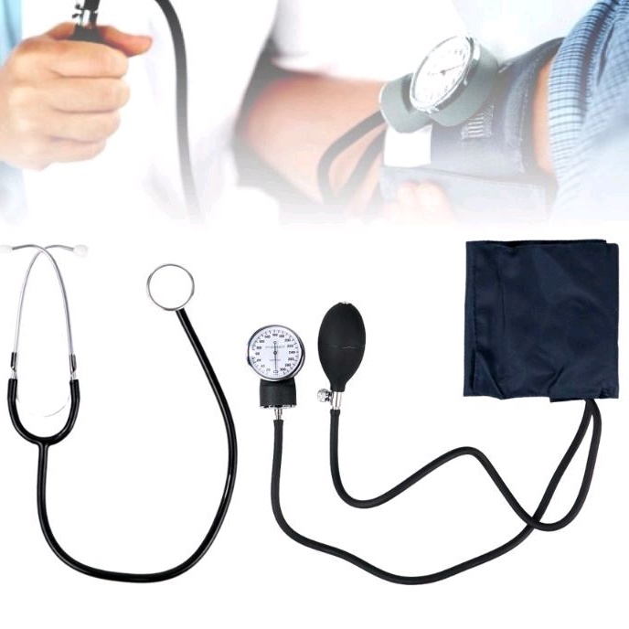 ANEROID Sphygmomanometer Set Stetoskop / Pengukur Tekanan Darah + Alat Ukur Tekanan Darah Stethoscop