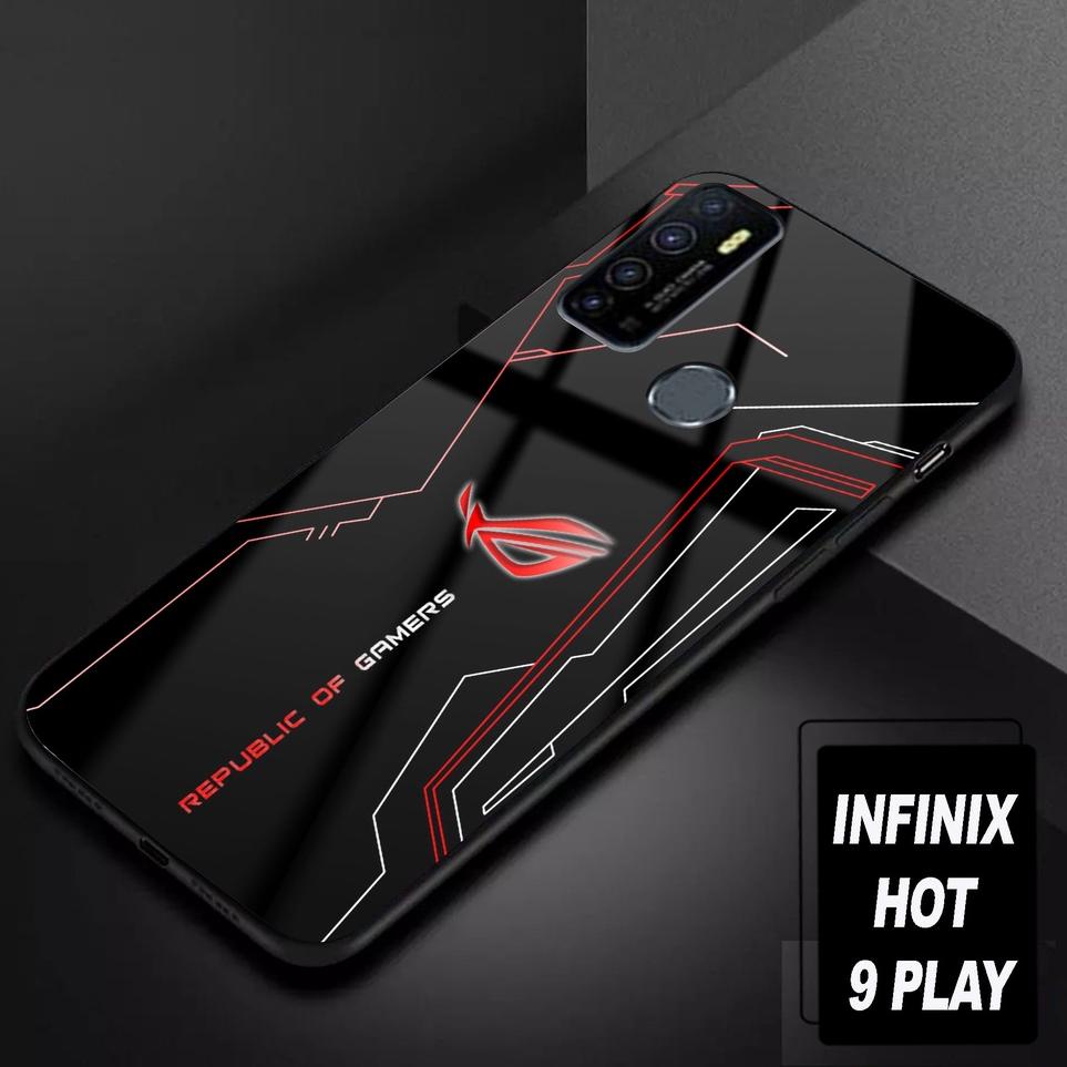 Terlaris SRC Case Hardcase Infinix Hot 9 Play motif Cute ROG Sport Gamers 2D Terbaru Casing Silikon 
