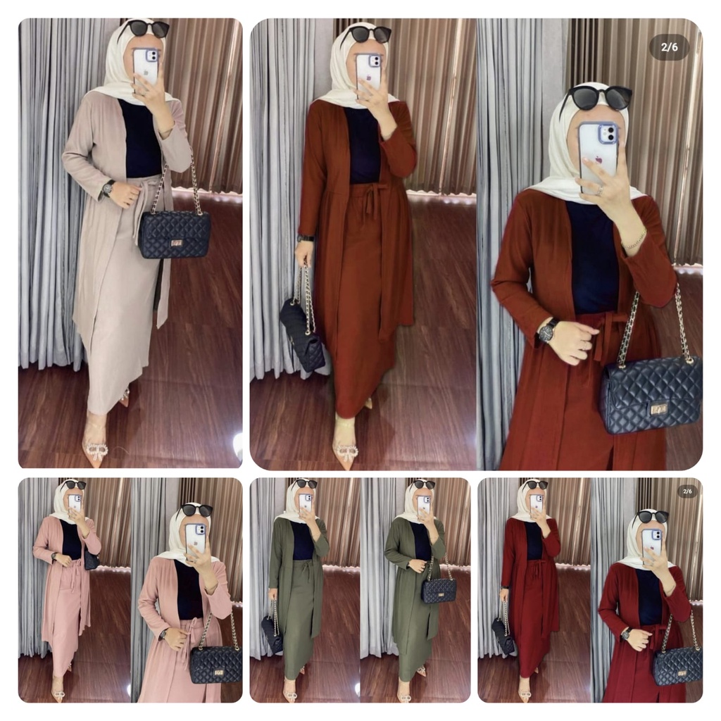 SET CARDI DIORA 2IN1 FASHION PAKAIAN WANITA SETELAN CARDI DAN ROK SOFTKNIT MS