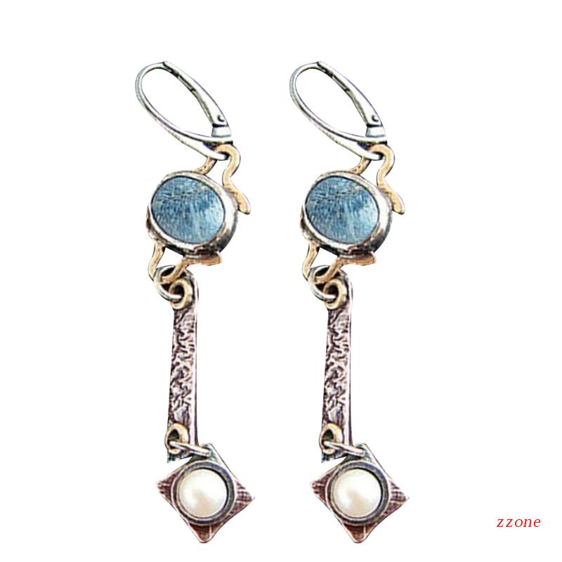 Anting Juntai Panjang Bahan Logam Gaya Etnik Buatan Tangan Untuk Hadiah Perhiasan Wanita