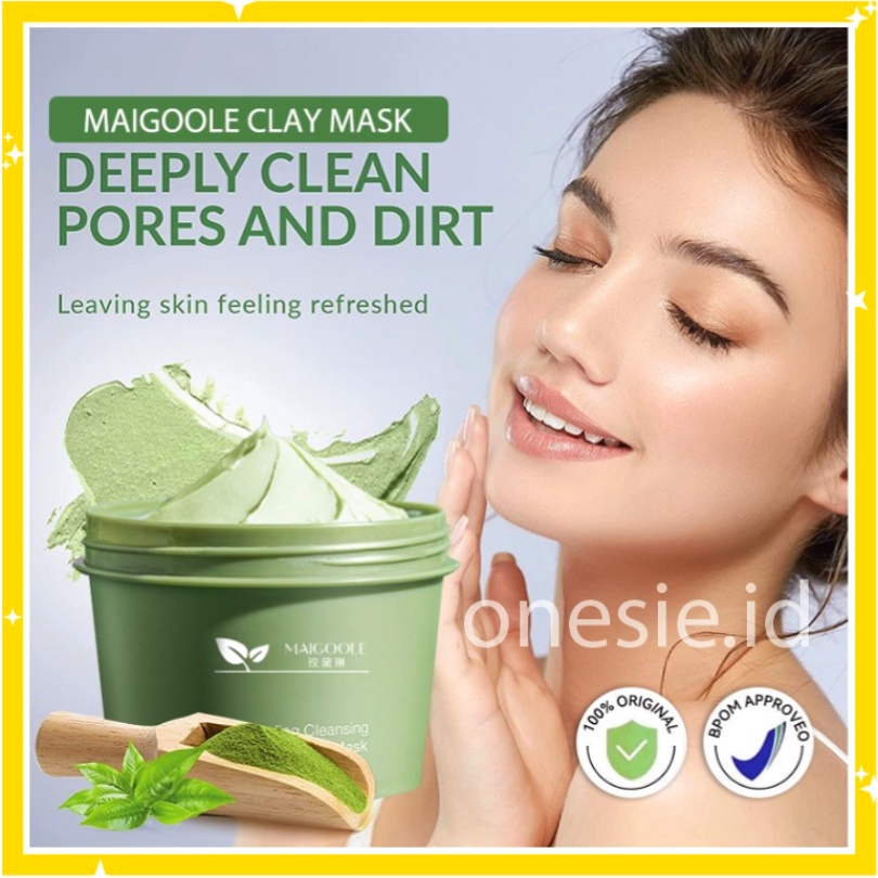 BPOM MAIGOOLE Green Tea Clay Mask Masker Wajah Clay Mask Greentea Pore Clean 100gr XX033