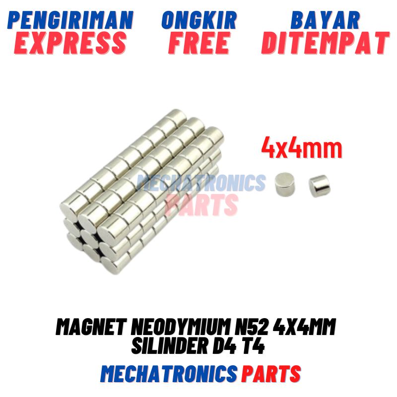 Magnet Neodymium N52 4x4mm Silinder D4 T4