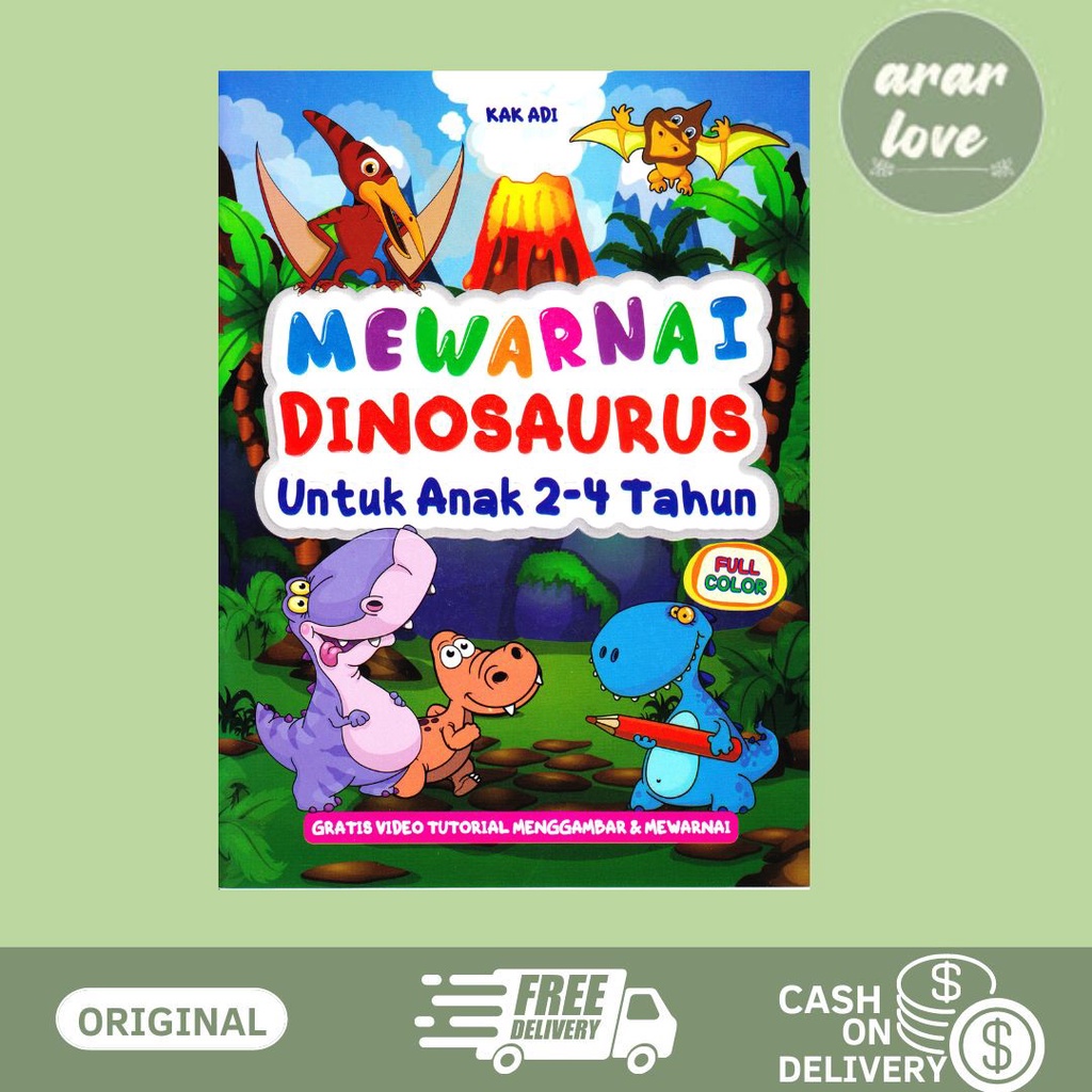 BUKU MEWARNAI DINOSAURUS UNTUK ANAK 2-4 TAHUN