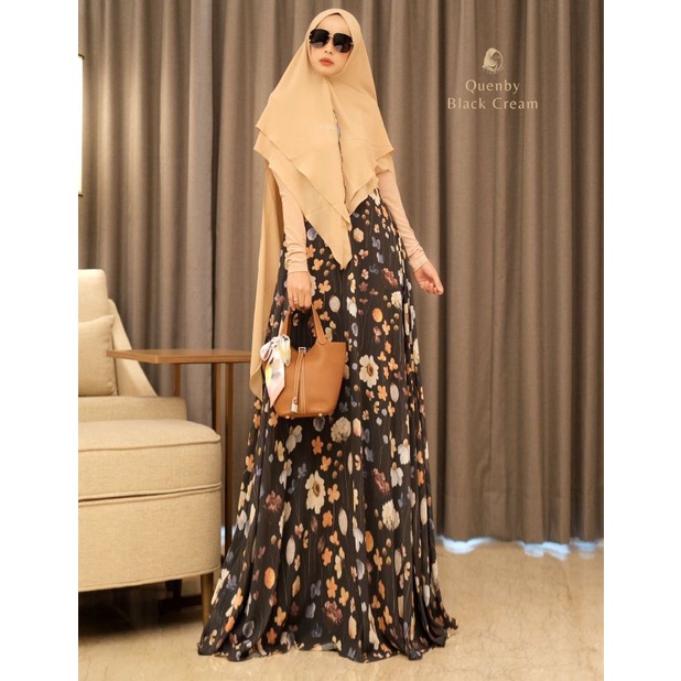 GAMIS QUENBY CREAM SET DAILY DRESS SYARI BY JOZA CLOTHING