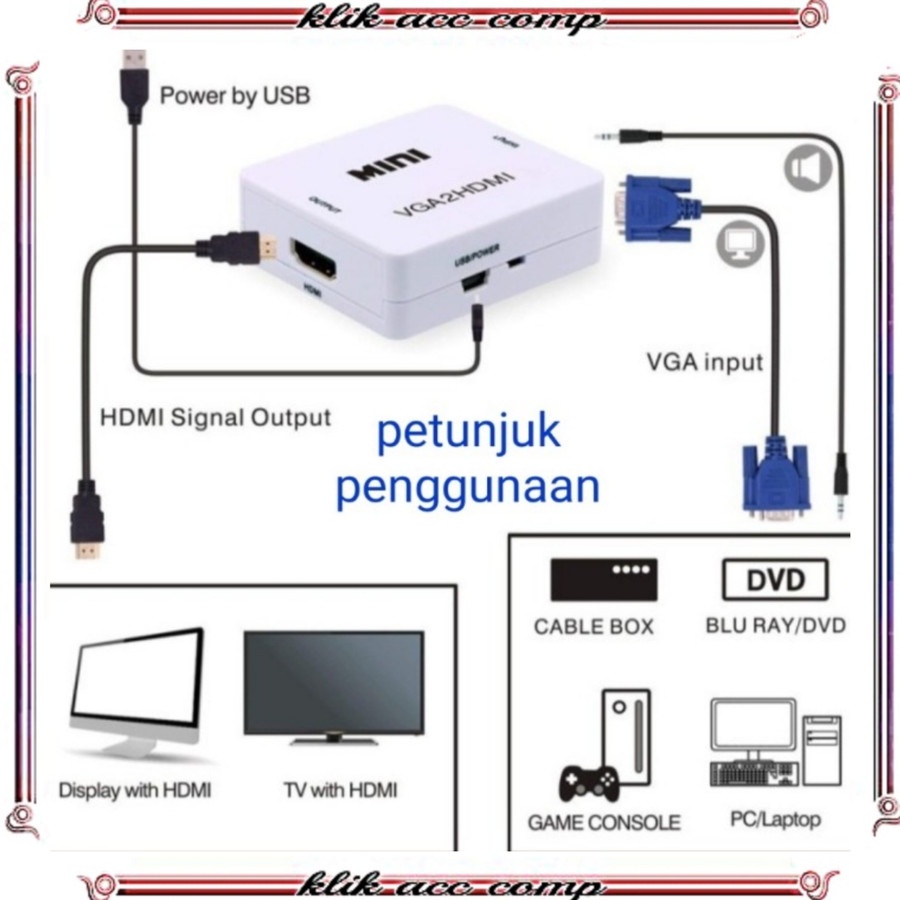 converter vga to hdmi adapter - konverter vga to hdmi /vga to hdmi