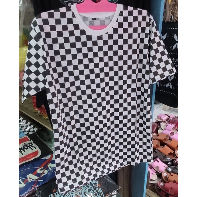 kaos distro catur kotak kotak polos