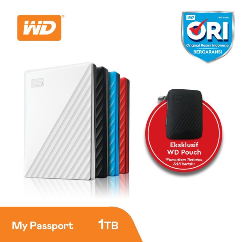 Hardisk external WD My Passport 1TB original garansi 3th