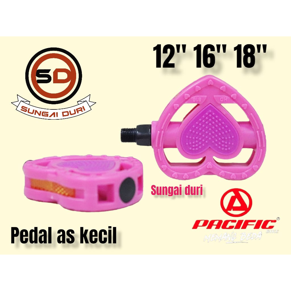 pedal sepeda anak cewek  as kecil 12 16 18 inch