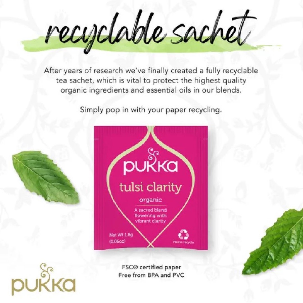 Pukka Tea Tulsi Clarity Organic A Sacred Blend flowering 20s x 1.8gr