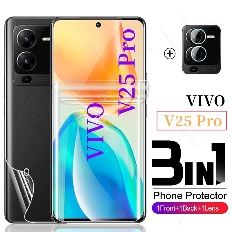 Pelindung Layar Vivo V25 5G / V25e Vivo V25 Pro paket 3 in 1 bahan hydrogel