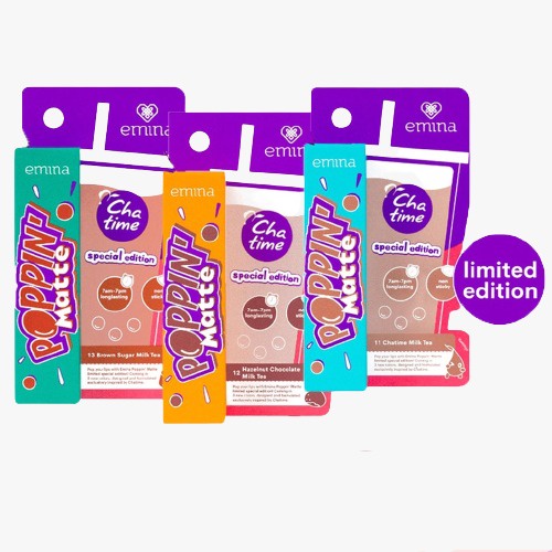 EMINA Poppin Matte Special Edition X Chatime BY AILIN
