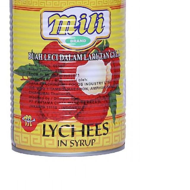 

MILI LYCHEES / Leci dalam kaleng Merk Mili 567Gr
