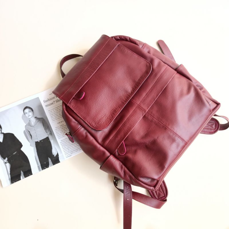 TAS RANSEL WANITA/TAS KULIT WANITA/TAS KULIT GARUT/RANSEL KULIT ASLI/BACKPACK KULIT