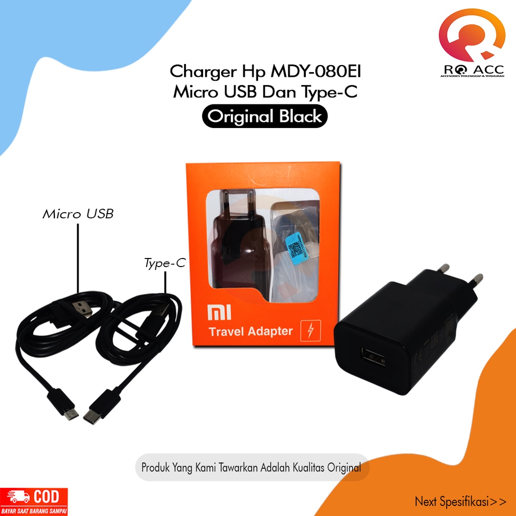 [RO ACC] CHARGER HP MDY08EI MICRO USB / TYPE C ORI 99 BLACK