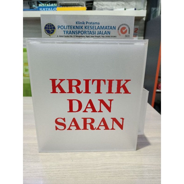 

kotak saran akrilik sanblas