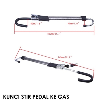 Kunci Setir Mobil Pedal Stik Persneling Pengaman Kendaraan Saat Parkir