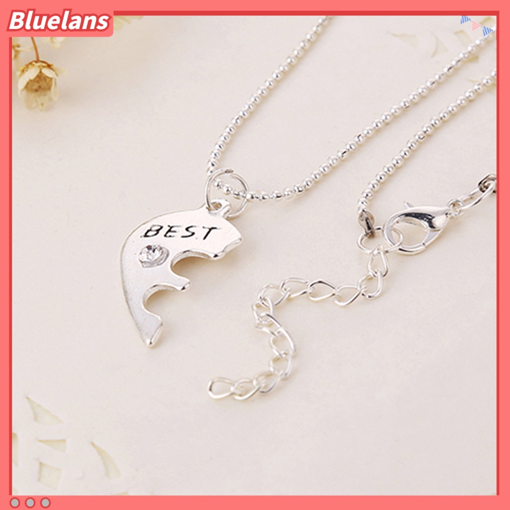Bluelans 3Pcs Broken Heart Shape Carved Letters Best Friends Forever Chain Set