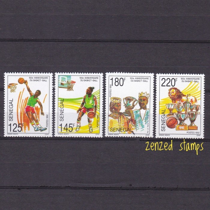 

0696 Perangko Senegal 1992 Sports - Basketballs 4v Mnh