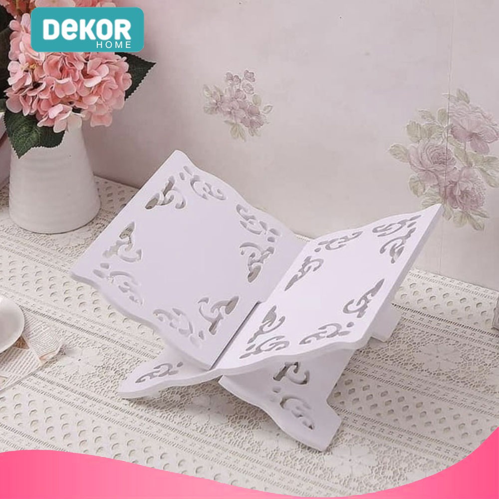 Rekal Al Quran - Meja Alquran Lipat - Tempat Alquran Lipat Kayu - Motif Batik WPC