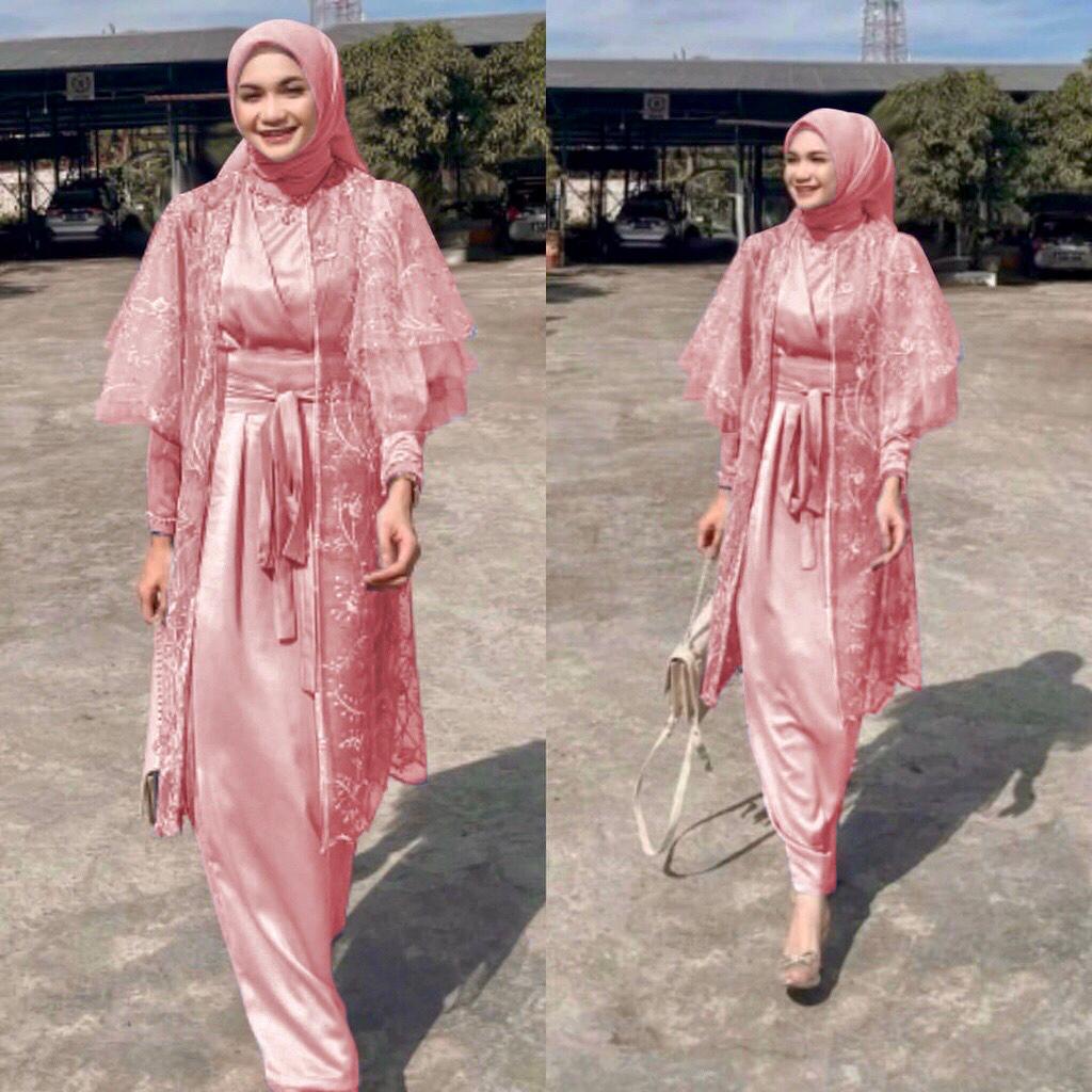 Gamis Outer Wanita/Gamis Busui/Dress Brukat/Gamis Outer Lepas/ Gamis Remaja Seragam/ Gamis Brukat/ Dress Kondangan blezer/ Outer Kondangan/Gamis outer Set Brukat