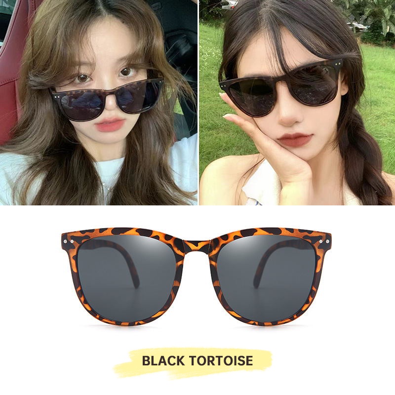 COD❤Kacamata Hitam Terbaru Bisa Di Lipat Sunglasses Anti-Uv Wanita Pria Import Kacamata Fashion Tri