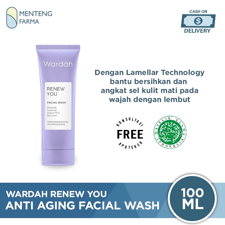 Wardah Renew You Anti Aging Facial Wash 100 mL - Pembersih Wajah Anti Aging