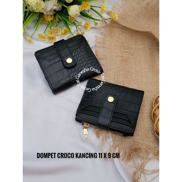 Dompet wanita croco kancing lipat