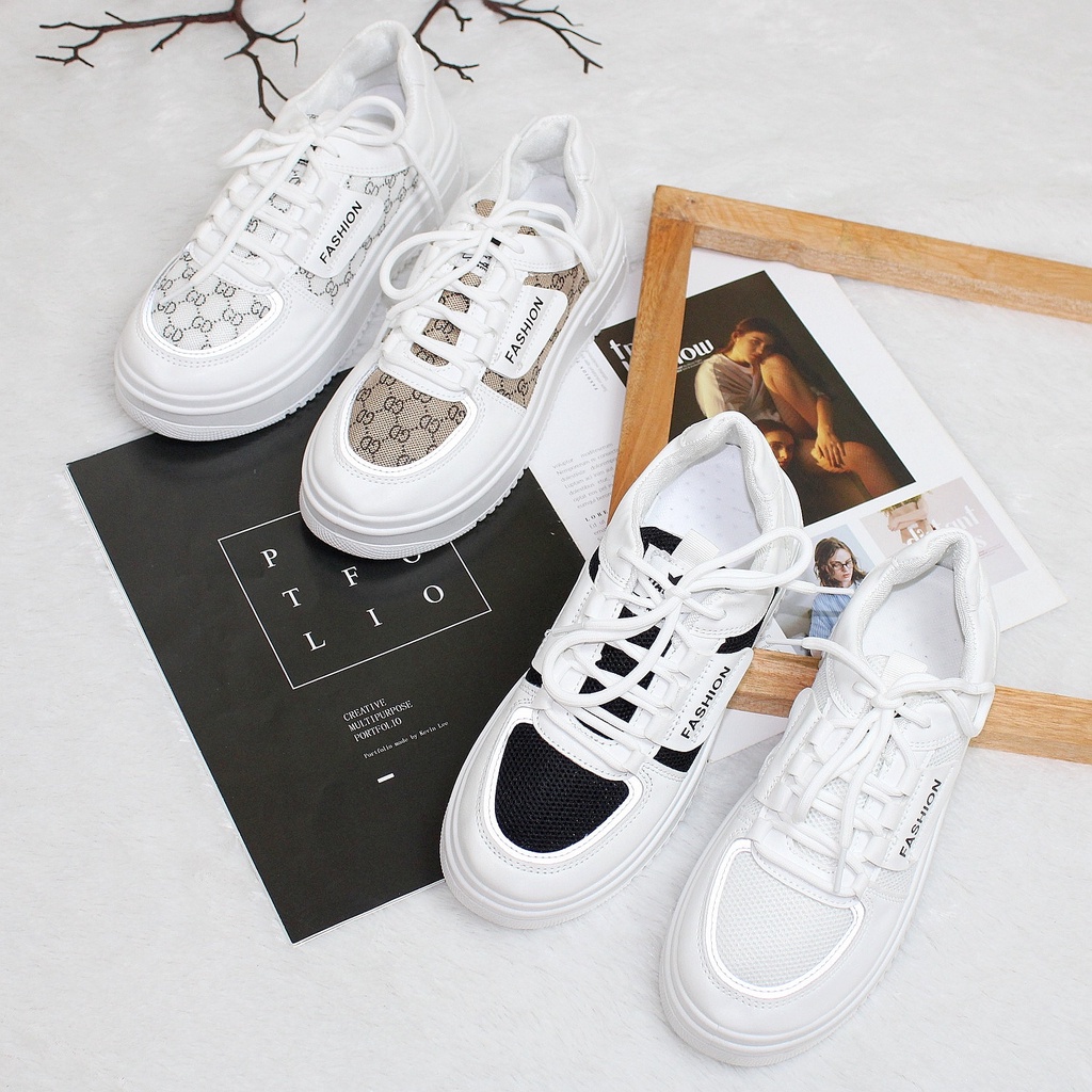 Free Box Sneakers Wanita Import Sneakers Korea Sepatu Snekers Wanita Trend NS A608