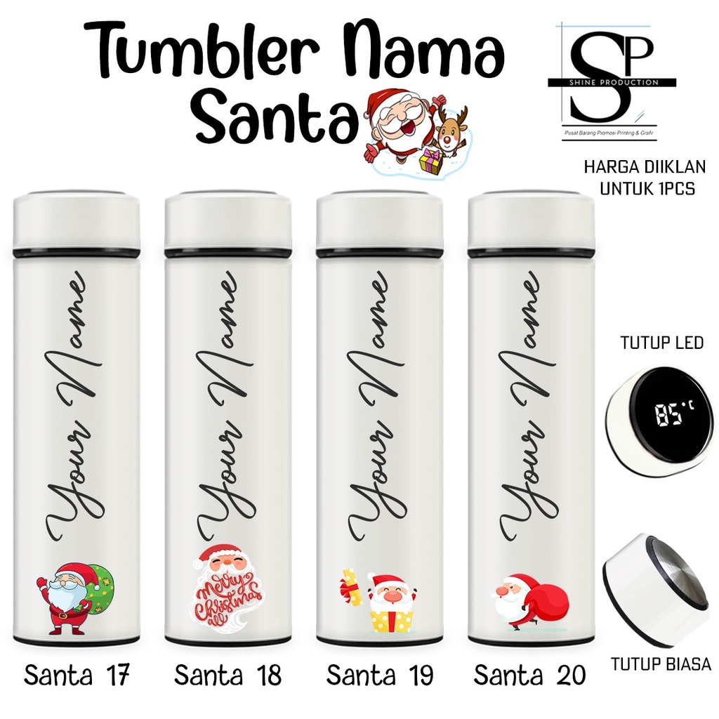 Tumbler Natal Santa Custom Nama