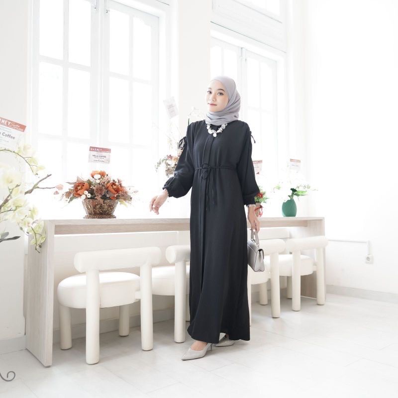 Gamis Farrisa Dress Crinkle Airflow Polos Model Terbaru