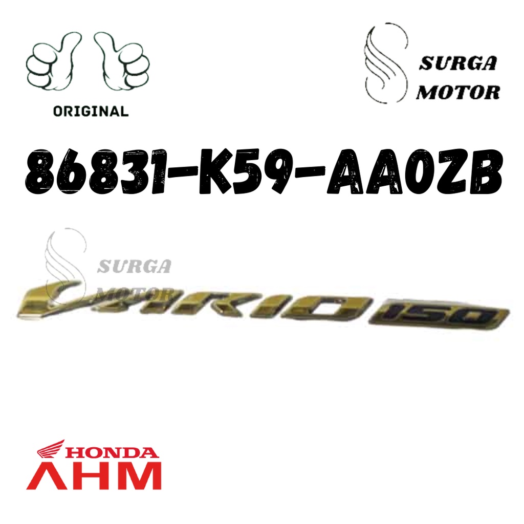 Sticker Logo Emblem 3D Tempelan Tulisan Vario 150 Type 1 Stiker Emas Vario150 K59 K59J esp Tipe 1 Ti