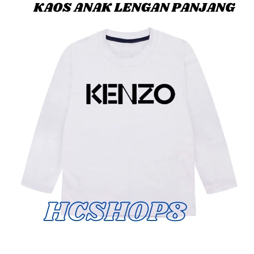 Kaos Anak Lengan Panjang Logo K3NZ0 Unisex Cowok Cewek Usia 2-16th